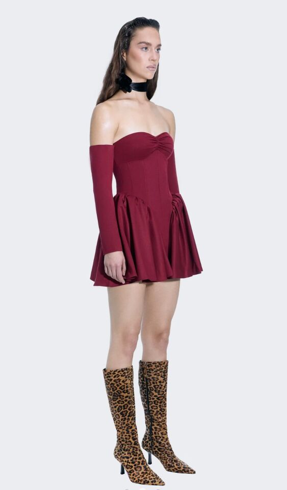 Candela Burgundy Dress