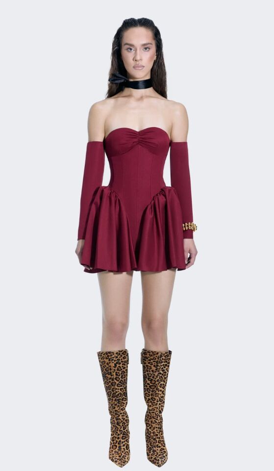 Candela Burgundy Dress