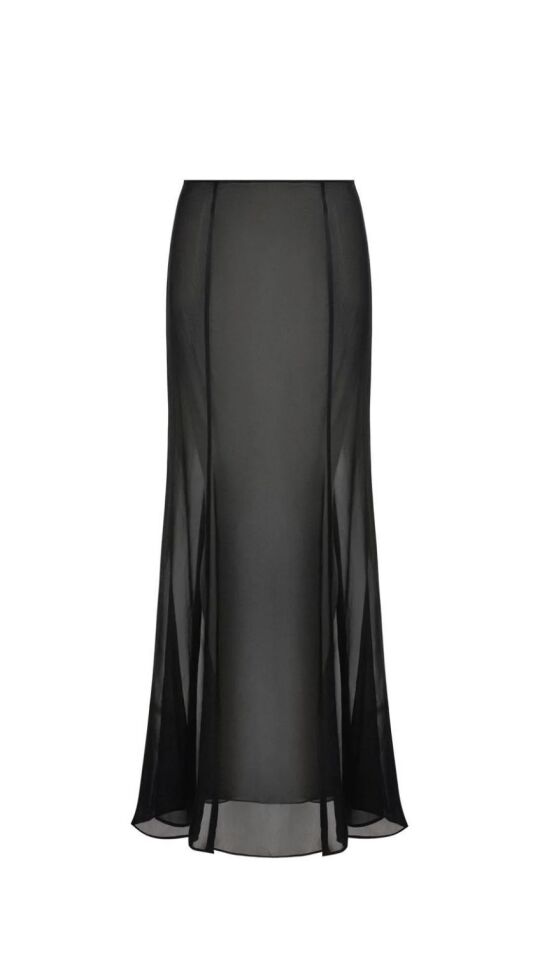Velma Black Dress with Shiffon Skirt
