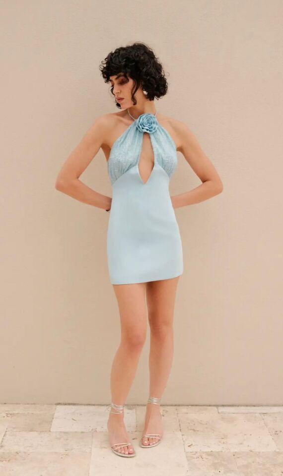 Vereno Low Cut Short Dress