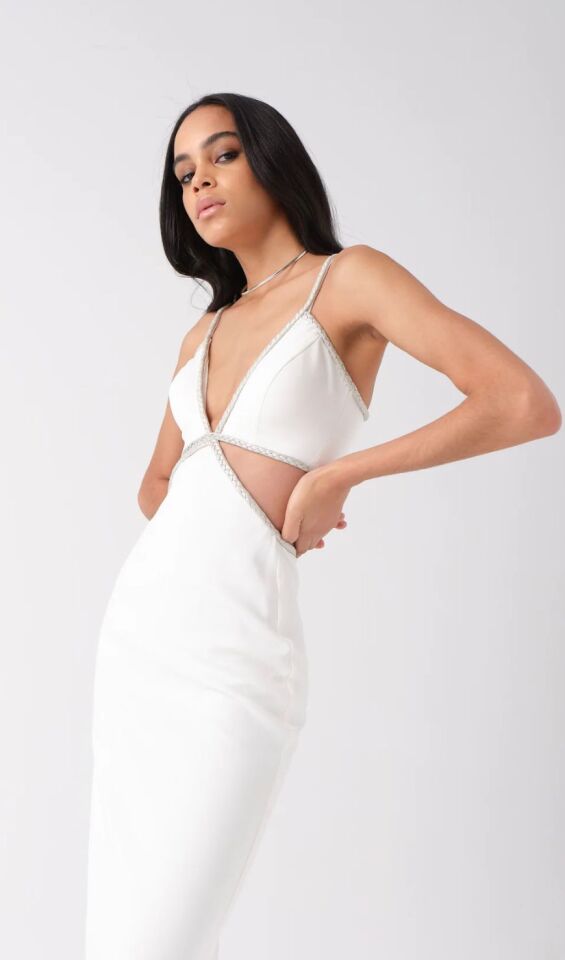 Luna Midi Dress in White