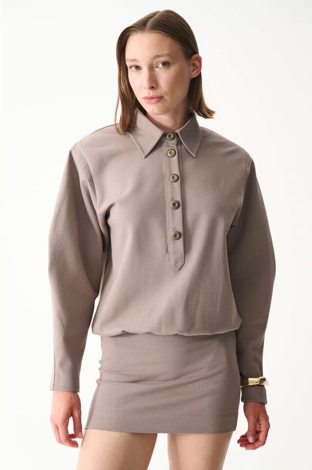 Lucky Elbise Taş Rengi