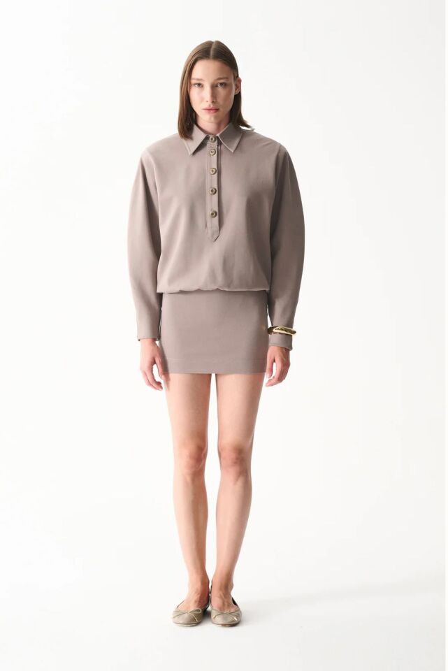 Lucky Elbise Taş Rengi