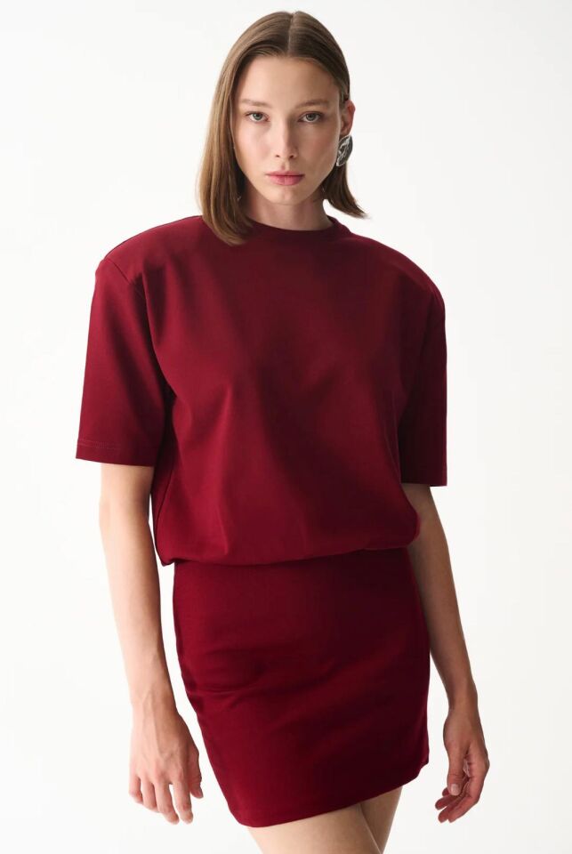 Miu T-Shirt Elbise / Bordo