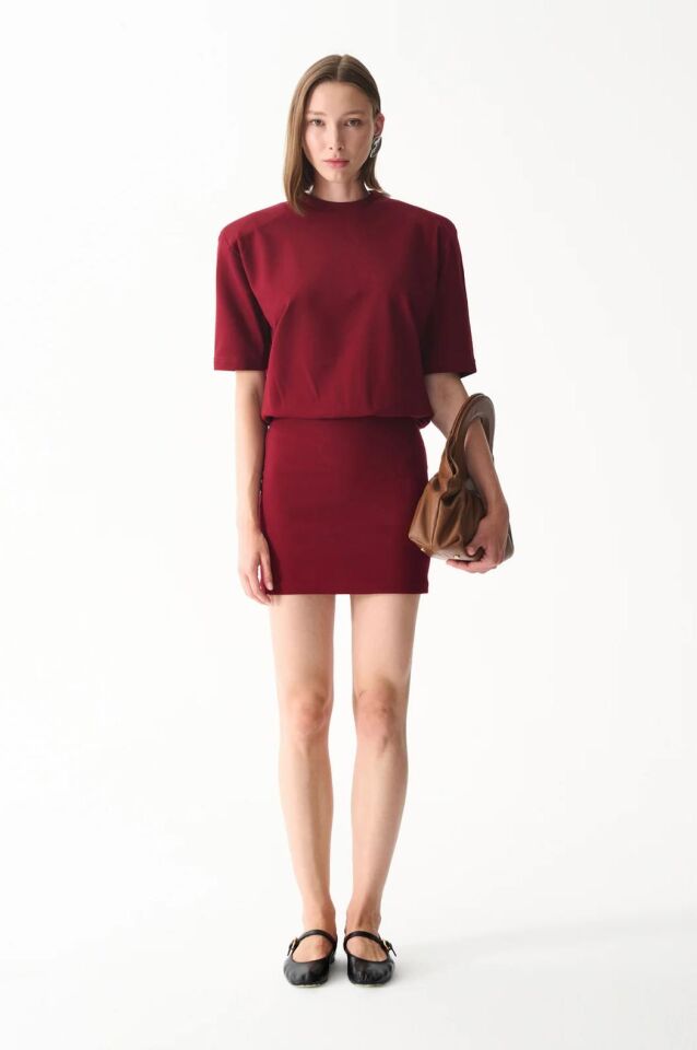 Miu T-Shirt Elbise / Bordo