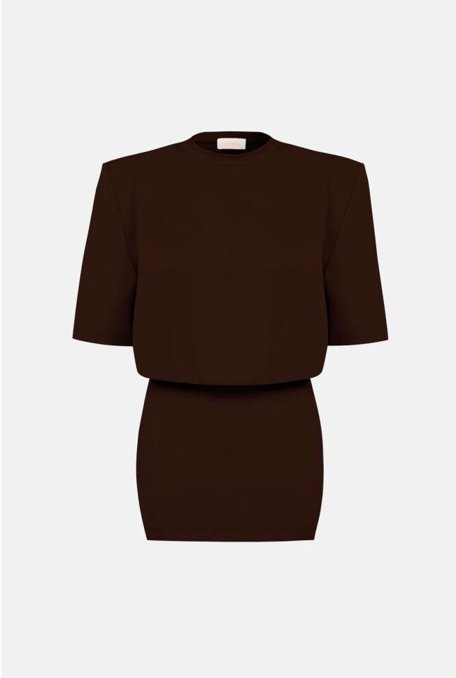 Miu T-Shirt Elbise / Kahverengi