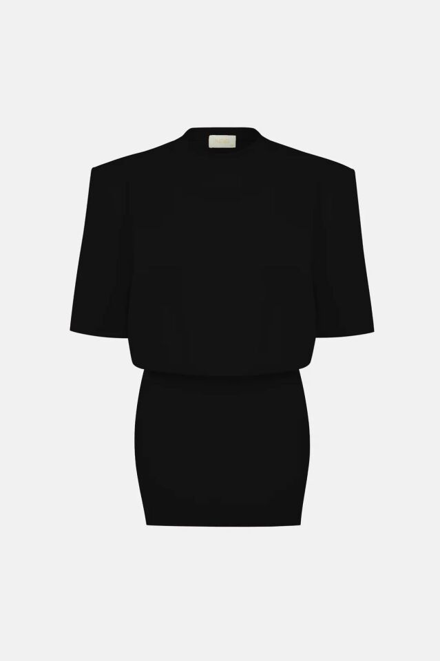 Miu T-Shirt Elbise / Siyah