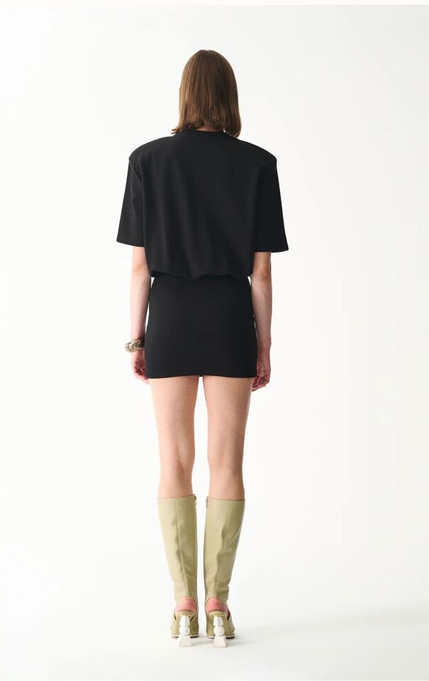 Miu T-Shirt Elbise / Siyah