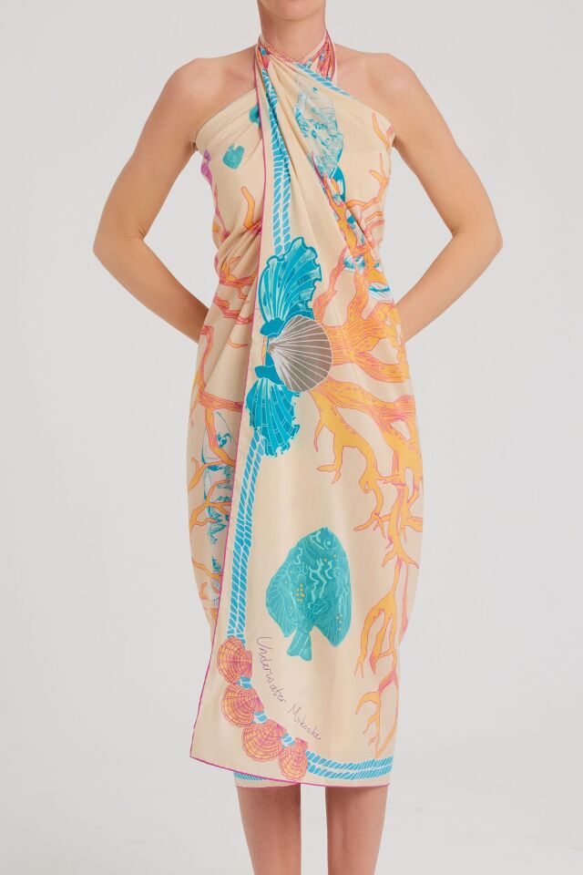 Sualtı / Bej ve Turuncu / 140x140