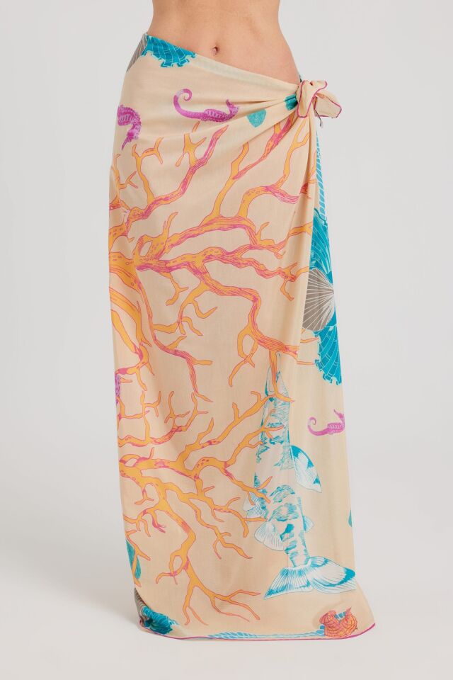 Sualtı / Bej ve Turuncu / 140x140