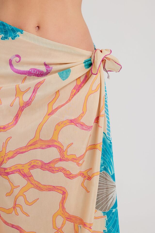 Sualtı / Bej ve Turuncu / 140x140