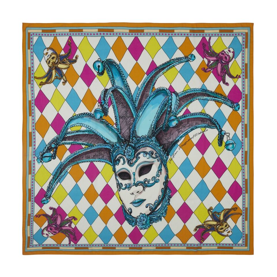 Venedik Maskeli Balosu / Mor ve Sarı / 140x140