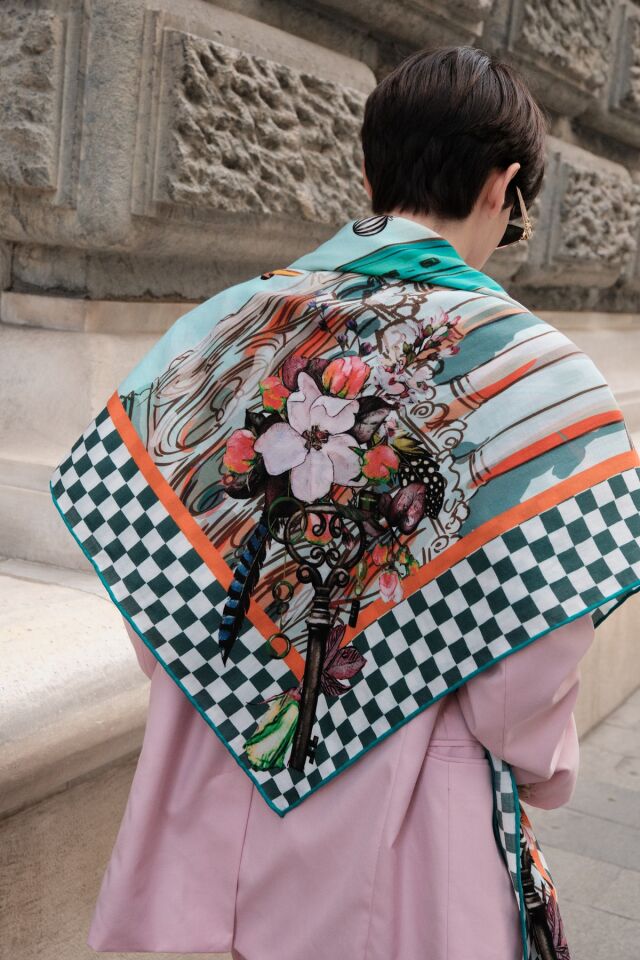 Venedik'te Gondol / Yeşil / 140x140