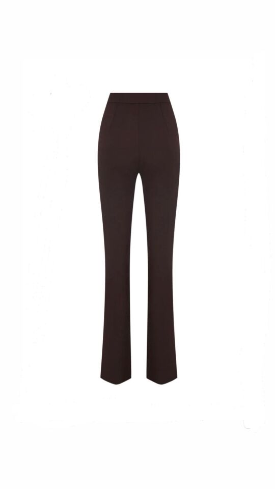 Janine Trousers With Slit In Chocolate Brown