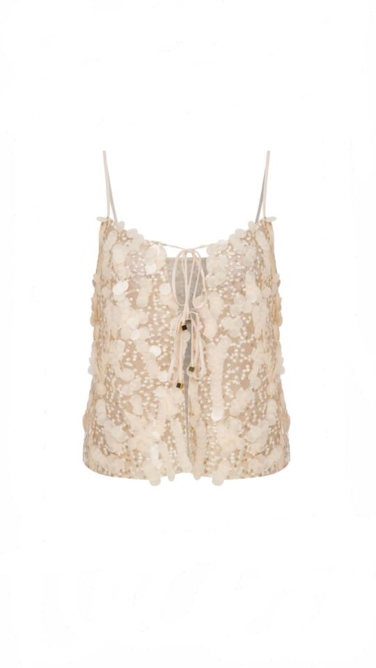 Anya Crop Vest In Sequin