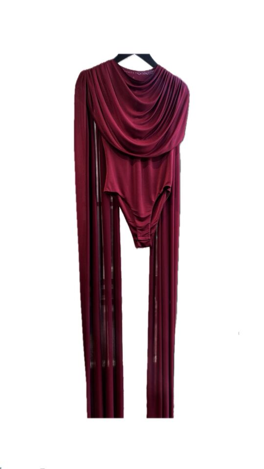 Jasper Top With Scarf Detail - Bordo