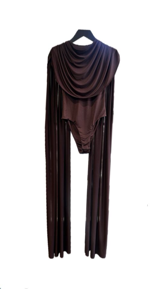 Jasper Top With Scarf Detail - Kahverengi