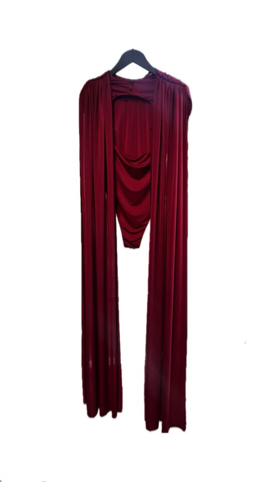 Jasper Top With Scarf Detail - Vişne