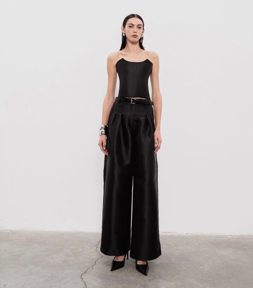 Thalia Corset Top In Gabardine