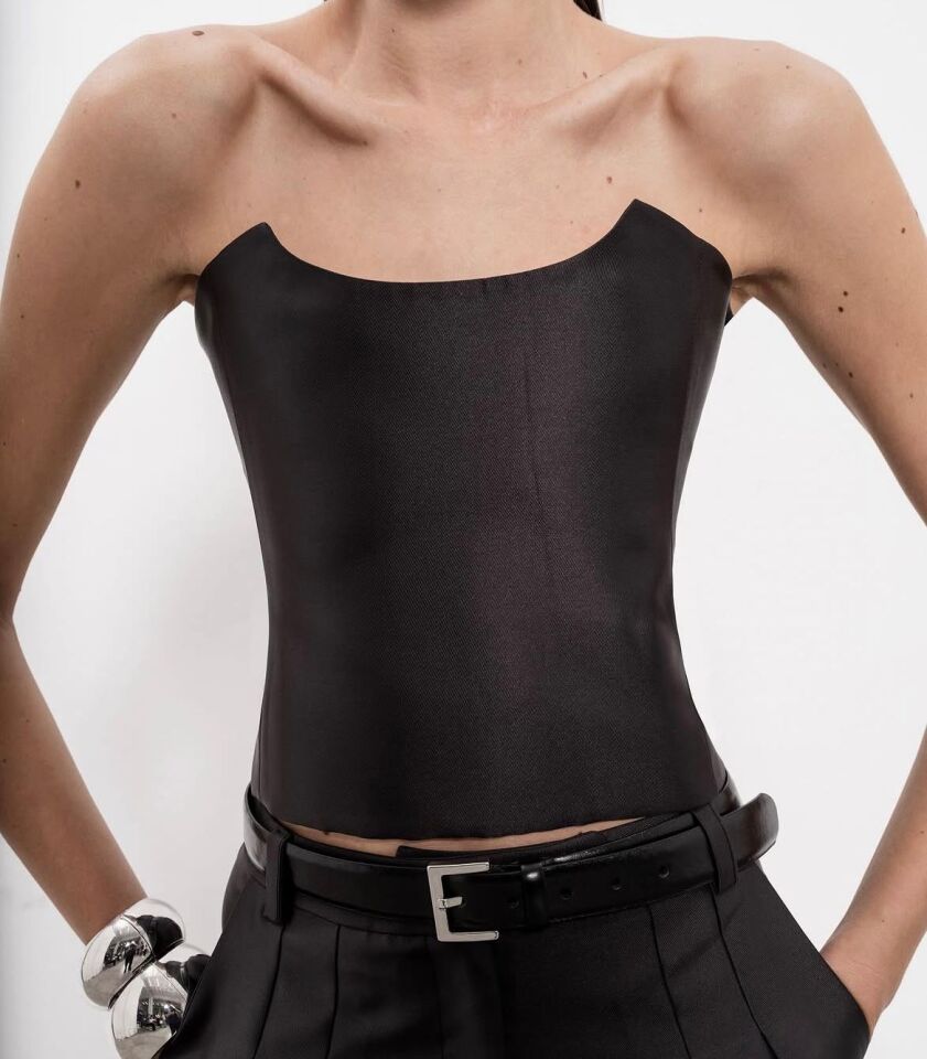 Thalia Corset Top In Gabardine