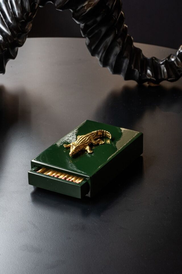 Timsah Kibrit Kutusu - Yeşil ve Gold