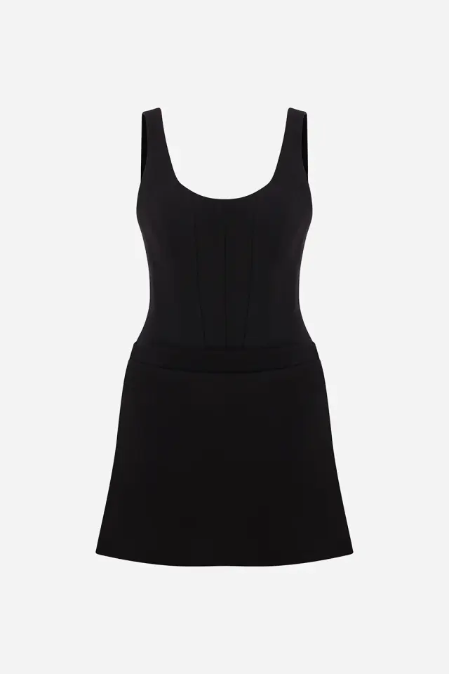 Nora – U-Neck Corset Detailed Mini Dress