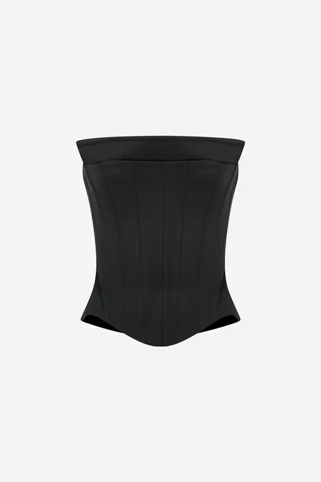 Yuan – Strapless Corset In Black